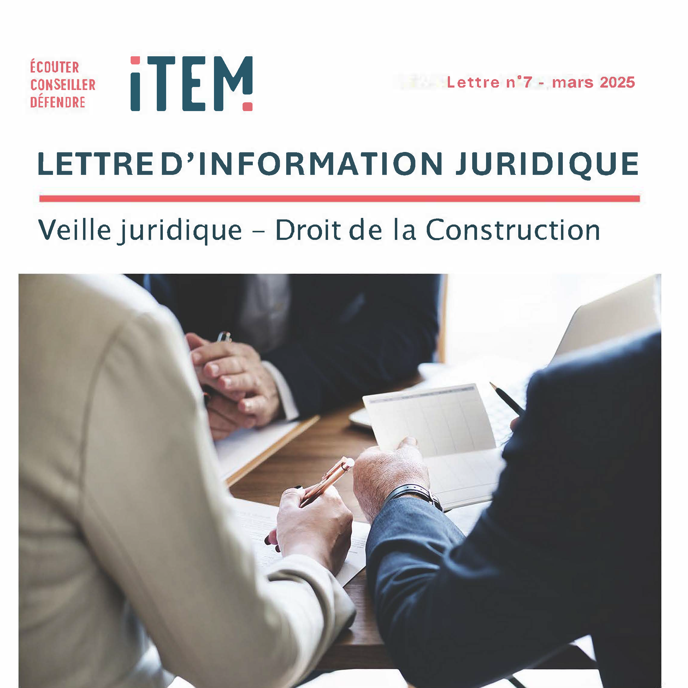 ITEM – Lettre juridique – Mars 2025