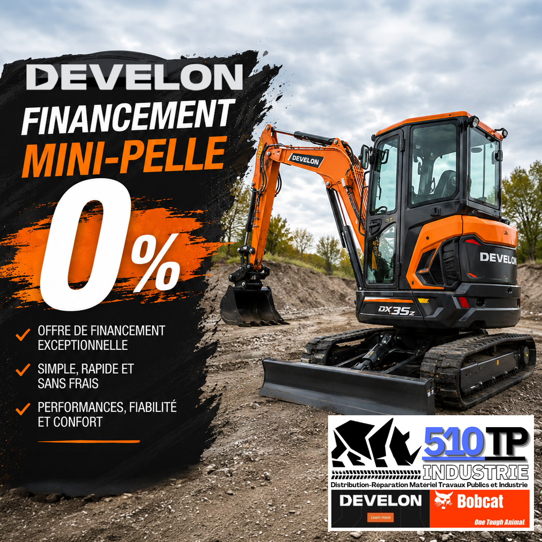 Mini pelles DEVELON – Financement à 0% cet été