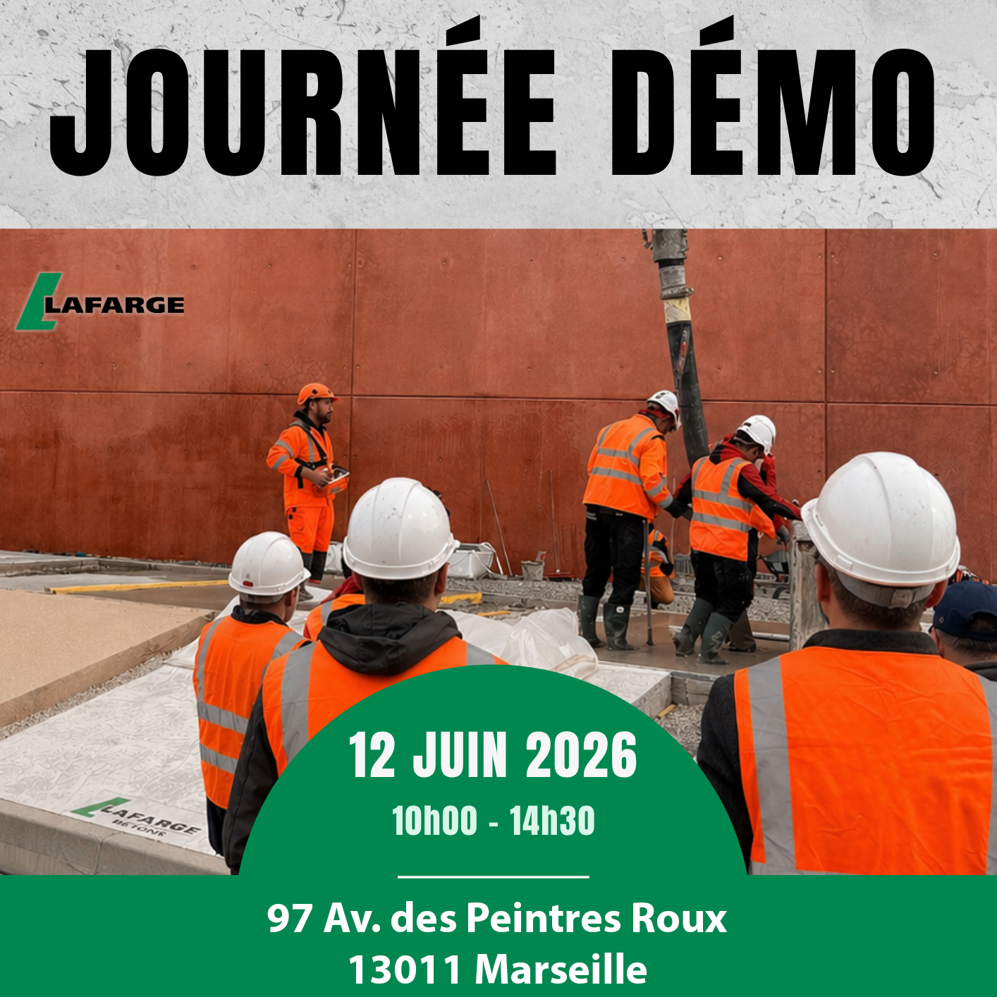 Journée démonstration Lafarge – 12 juin à La Valentine